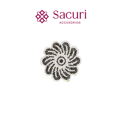 Hoja flor cristal negro (24x40) P194HC
