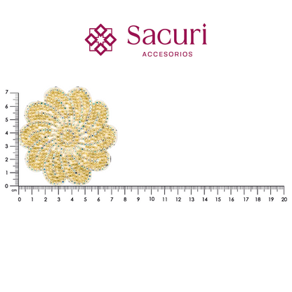 Hoja flor cristal citrina (24x40) P195HC