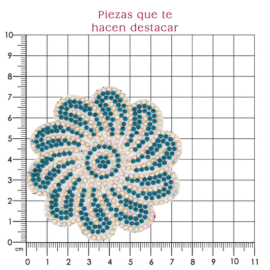 Hoja flor cristal azul indigo (24x40) P196HC