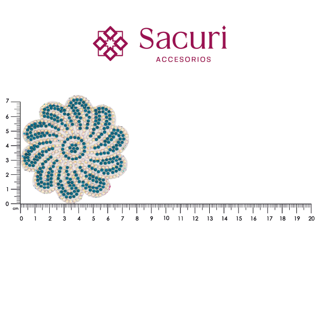 Hoja flor cristal azul indigo (24x40) P196HC