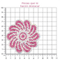 Hoja flor cristal fucsia (24x40) P197HC