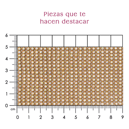 Malla papelillo 3mm Dorado AB P19HC