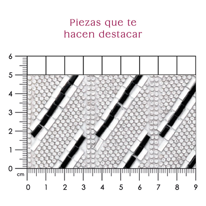 Hoja de cristal 2 mm + rectangulo cristal + negro (24x40) P214HC
