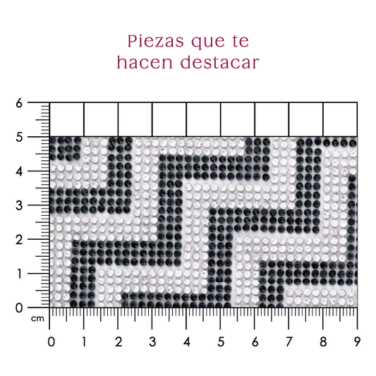 Hoja de cristal 2 mm grecas cristal + negro (24x40) P216HC