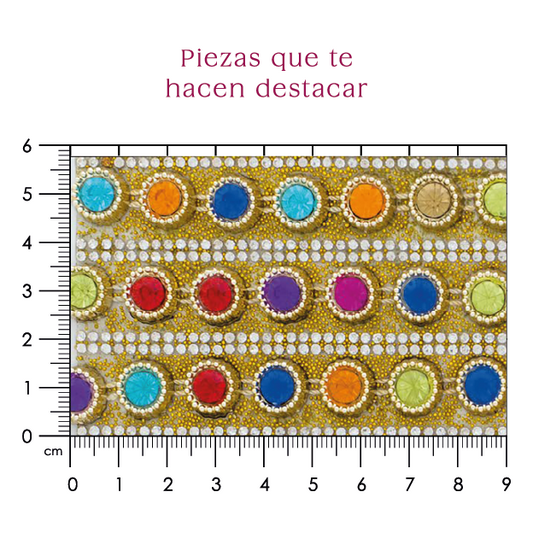 Hoja de cristal con cadena plastimetal multicolor (24x40) P218HC