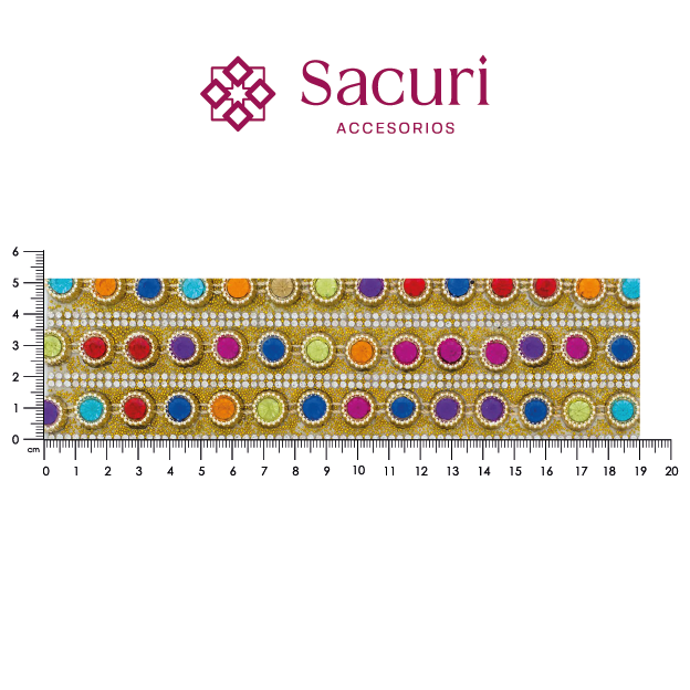 Hoja de cristal con cadena plastimetal multicolor (24x40) P218HC