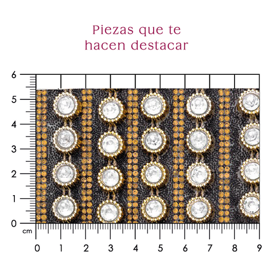 Hoja de cristal con cadena plastimetal negro P219HC