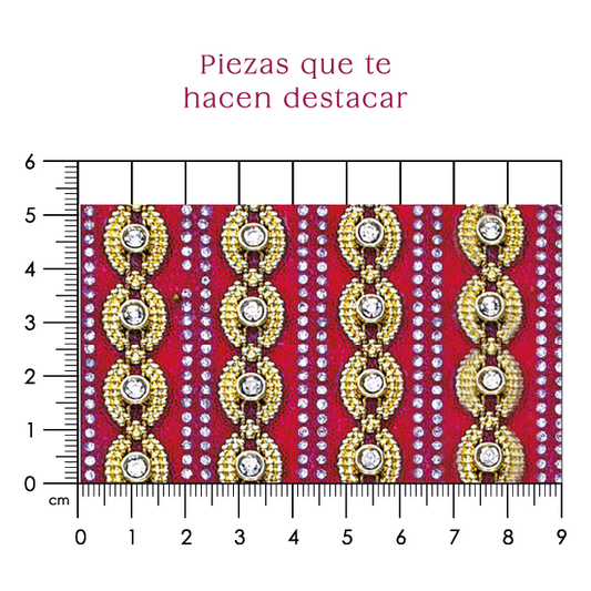 Hoja de cristal con cadena plastimetal tinto (24x40) P221HC