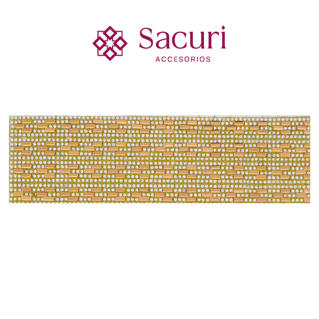 Hoja de cristal rectangulo 3x7 golden + cristal (24x40) P222HC
