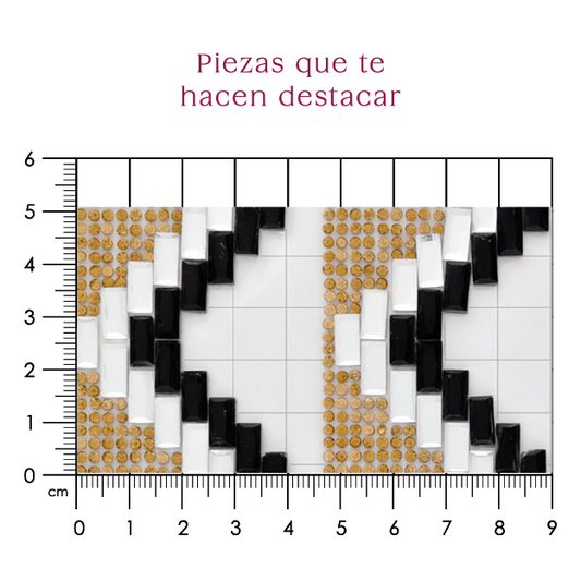 Hoja de cristal grecas golden + cristal + negro (24x40) P224HC