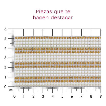 Hoja de cristal líneas perla + golden (24x40) P238HC