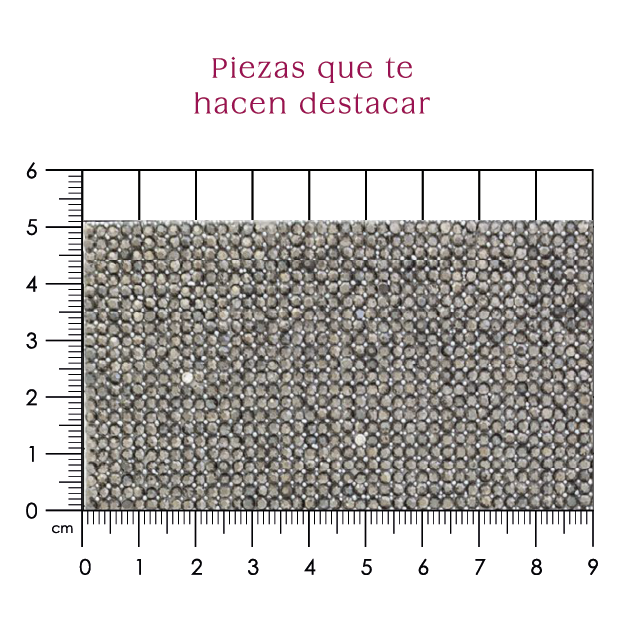 Hoja de cristal 2 mm hematite c/caviar (24x40) P246HC