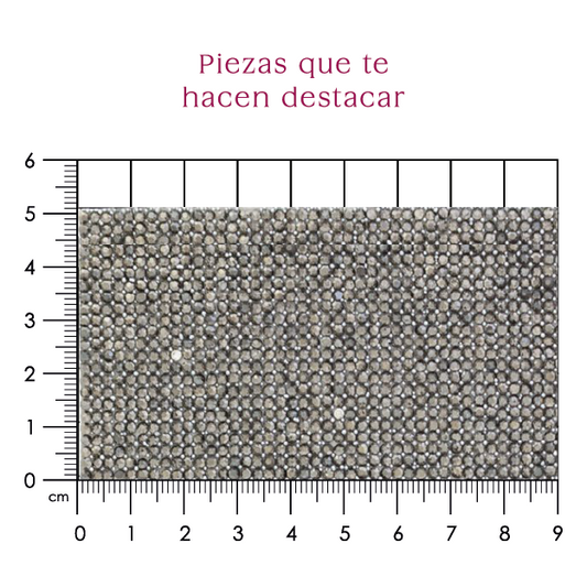 Hoja de cristal 2 mm hematite c/caviar (24x40) P246HC