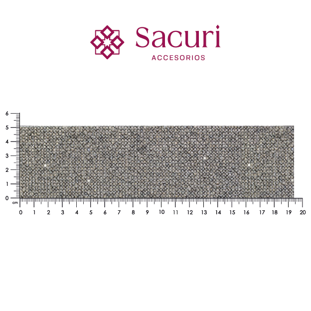 Hoja de cristal 2 mm hematite c/caviar (24x40) P246HC