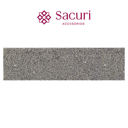 Hoja de cristal 2 mm hematite c/caviar (24x40) P246HC