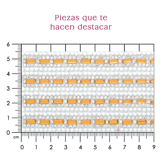Hoja de cristal rectangular 3x7 golden+cristal con ceramica (24x40) P248HC
