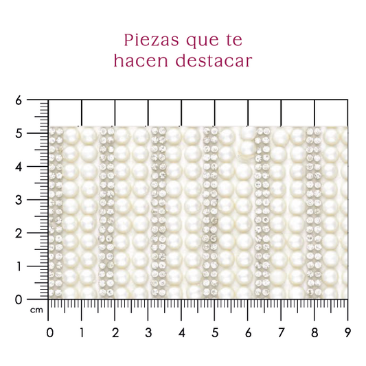 Hoja de cristal con perla 5 mm (24x40) P253HC