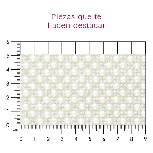Hoja de cristal con perla 5mm (24x40) P254HC