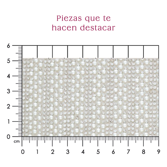 Hoja de cristal con perla 3 mm (24x40) P255HC