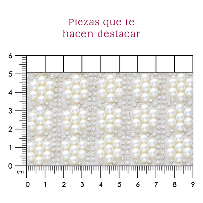 Hoja de cristal con perla 5 mm (24x40) P256HC