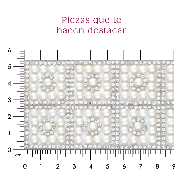 Hoja de cristal con perla 5 mm (24x40) P257HC
