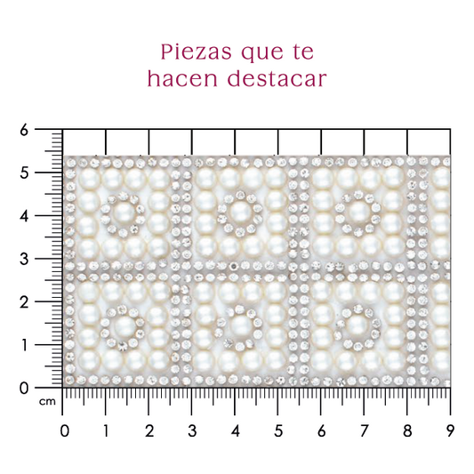 Hoja de cristal con perla 5 mm (24x40) P257HC