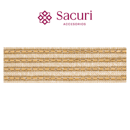 Hoja de cristal rectangulo 3x7 golden con ceramica (24x40) P258HC