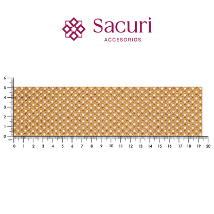Malla cadena 3 mm dorado con cristal+golden (45x120) P262HC