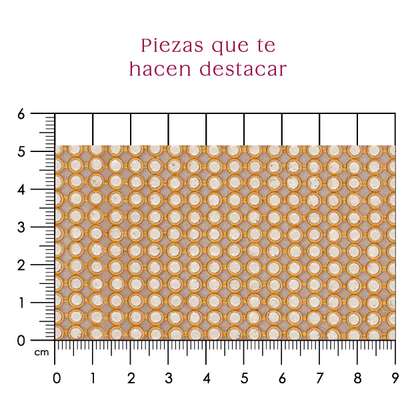 Malla cadena 4 mm dorado con cristal (40x110) P264HC
