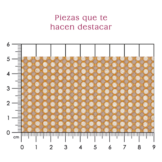 Malla cadena 4 mm dorado con cristal (40x110) P264HC
