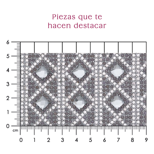 Hoja de cristal cuadro 8 mm humo c/caviar (24x40) P265HC