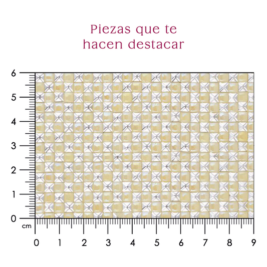Hoja resina cuadro 4 mm blanco+plata (24x40) P276HC