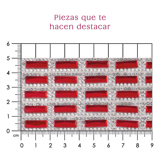 Hoja de cristal rectangulo 5x15 LT. SIAM+cristal (24x40) P329HC