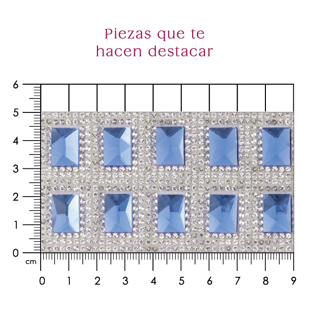 Hoja de cristal rectangulo 10x14 SAPPHIRE+cristal (24x40) P331HC