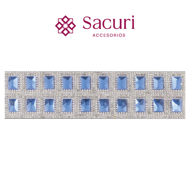 Hoja de cristal rectangulo 10x14 SAPPHIRE+cristal (24x40) P331HC