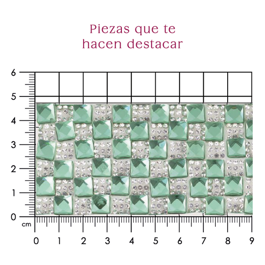 Hoja de cristal cuadro 8 mm PERIDOT+cristal (24x40) P333HC