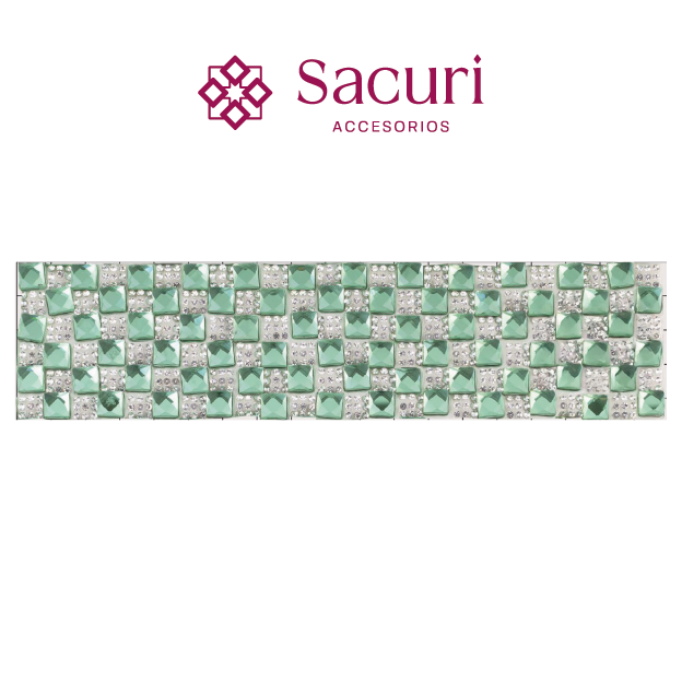 Hoja de cristal cuadro 8 mm PERIDOT+cristal (24x40) P333HC