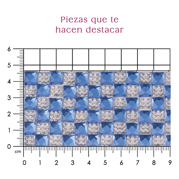 Hoja de cristal cuadro 8 mm SAPPHIRE+cristal (24x40) P334HC