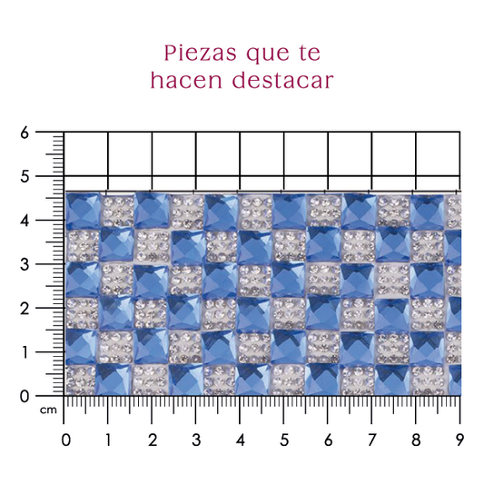 Hoja de cristal cuadro 8 mm SAPPHIRE+cristal (24x40) P334HC