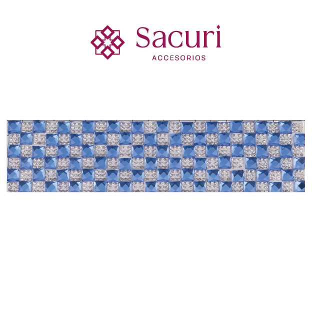 Hoja de cristal cuadro 8 mm SAPPHIRE+cristal (24x40) P334HC