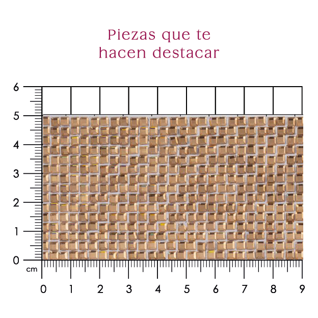 Hoja de cristal cuadro 3x3 mm dorada P347HC