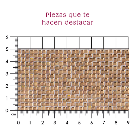 Hoja de cristal cuadro 3x3 mm dorada P347HC