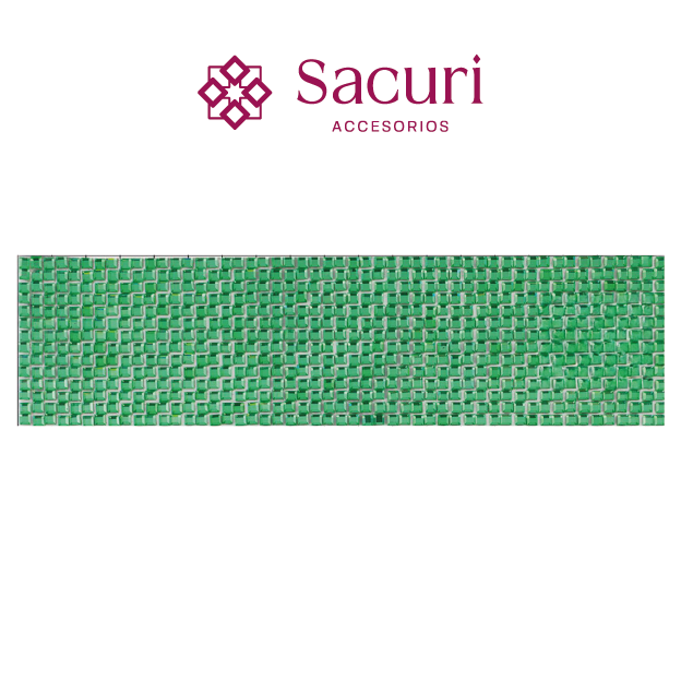 Hoja de cristal cuadro 3x3 mm verde esmeralda P349HC