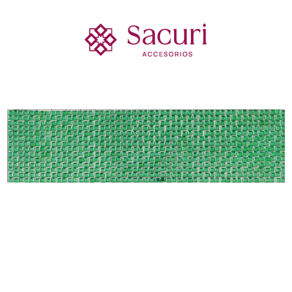 Hoja de cristal cuadro 3x3 mm verde esmeralda P349HC