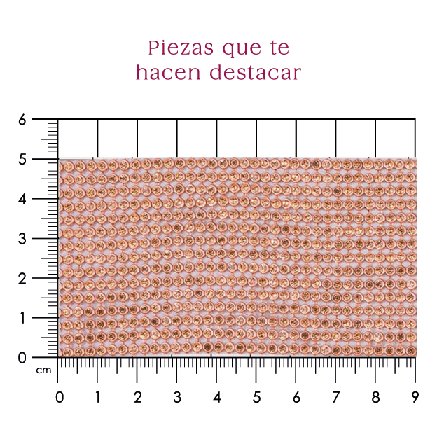 Malla cadena 3 mm nuevo oro rosa+peach cristal (45x120) P353HC