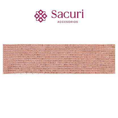 Malla cadena 3 mm nuevo oro rosa+peach cristal (45x120) P353HC