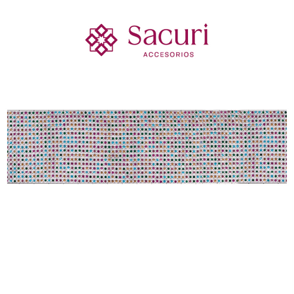 Malla cadena 3 mm plata+multicolor (45x120) P355HC