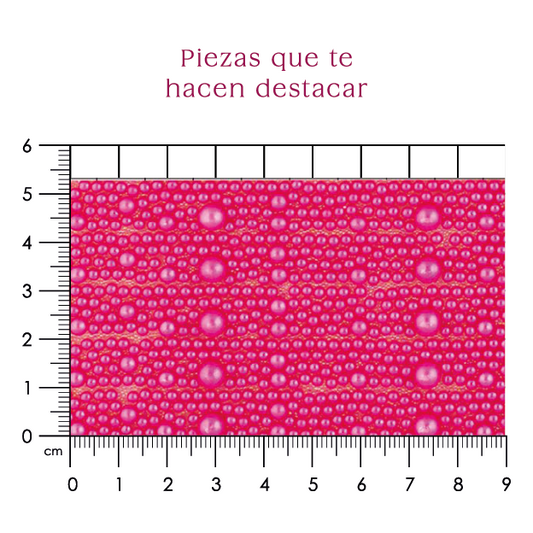 Hoja de perlas fucsia 6 mm, 4 mm Y caviar 2 mm (24x40) P378HC