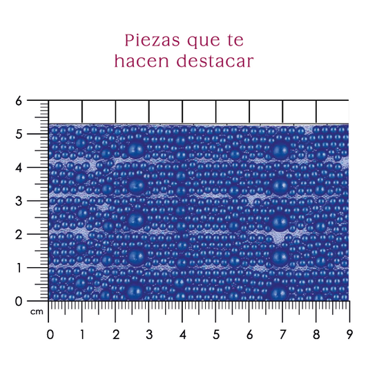 Hoja de perlas azul rey 6 mm, 4 mm Y caviar 2 mm (24x40) P381HC