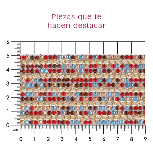 Hoja cristal 3mm multi + cadena. P414HC
